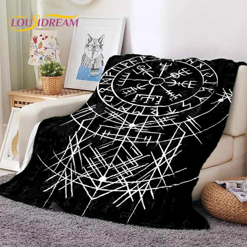 Nordic Viking Odin Valhalla Valknut Soft Blankets,Keep Warm Throw Blanket Comfortable Blanket for Picnic Beds Sofa Home Bedroom