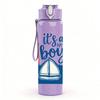 1PC It Is A Boy Lighthouse Sailboat Text 750ml Color Plastic Sports Water Bottle Leakproof Flip Straw Lid Suitable for Sports Office Home Use