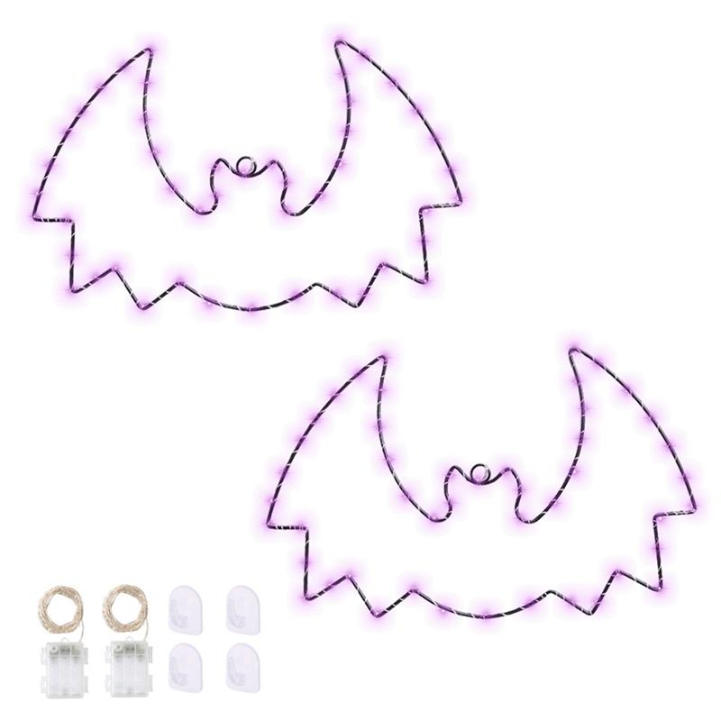 

2 шт. Светодиодная гирлянда в стиле летучих мышей на Хэллоуин