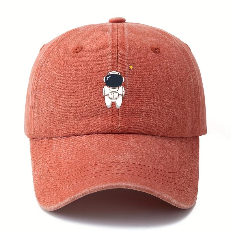 Cute astronaut patterned baseball cap for both men and women, lightweight outdoor travel, camping, daily casual hat