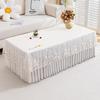 Pink Warm and Wash Free TV Cabinet Dust Cover Flower Patterned Rectangular Tablecloth Pendant Exquisite Lace Edge Table Cushion