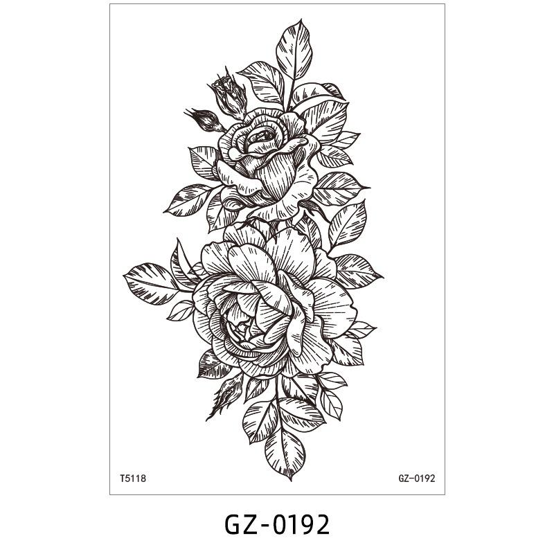 Herbal Juice Tattoo Sticker Waterproof Non-Reflective Flower Arm Personality Lasting Senior Sense Internet Celebrity Temporary Tattoo Sticker