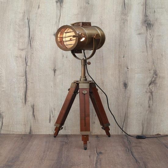 Tripod Floor Lamp In  Brown Finish