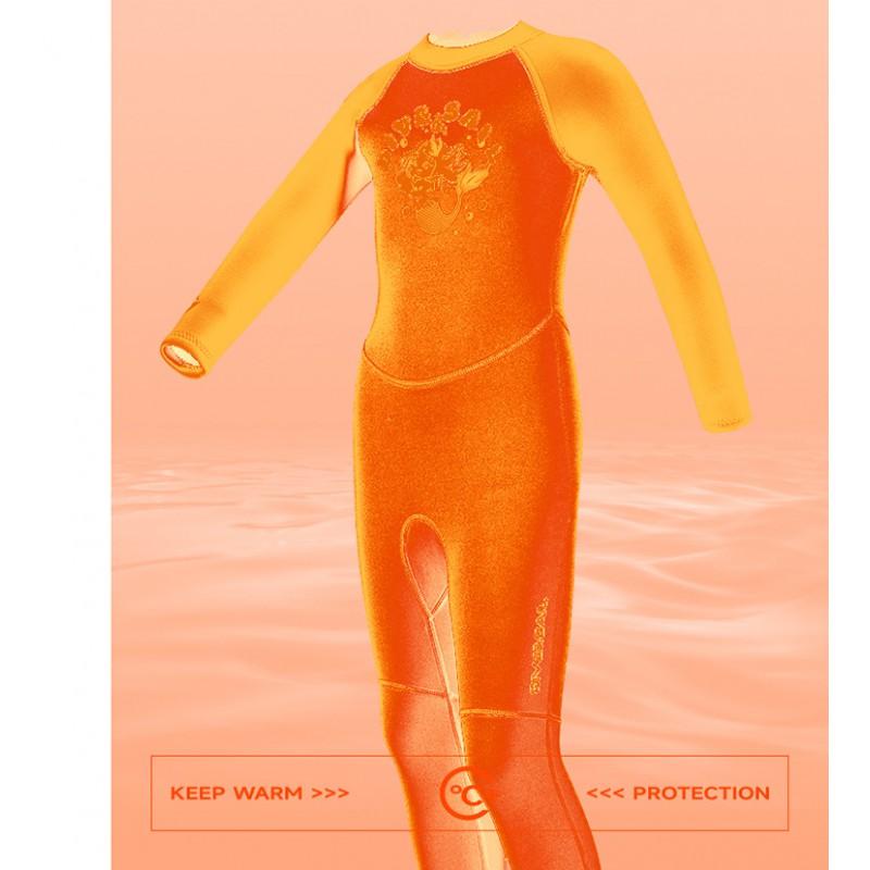 Kids 2.5mm Neoprene Wetsuit Full Body Long Sleeve Snorkeling Swimming Surfing Warmth Protection Girls