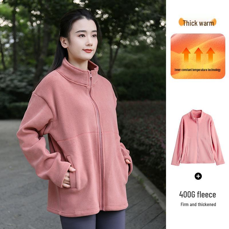 Women's Sherpa Fleece Cardigan Jacket - 2024 Spring/Autumn Collection, Thickened Inner Layer