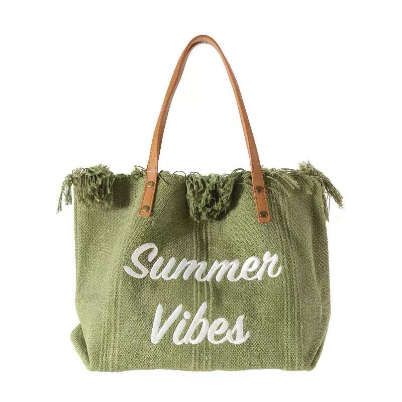 Sac Féerique Sac à Main Shopping Épaule & Cabas à Pompons Brodé pour Femmes
