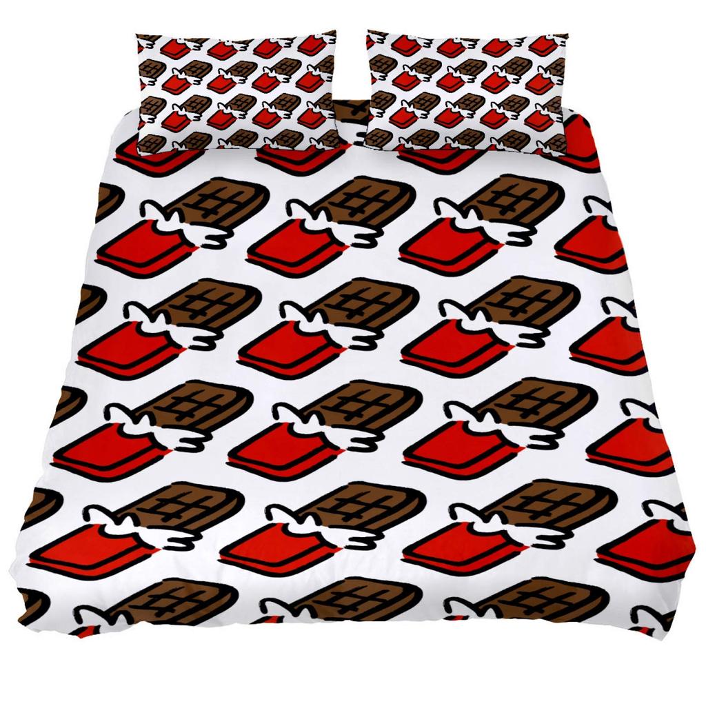 Chocolate Bedding Set Dessert Theme Comforter Cover Set for Child Youth Lady,Food Fluid Duvet Cover Novelty Funny Quilt Cover