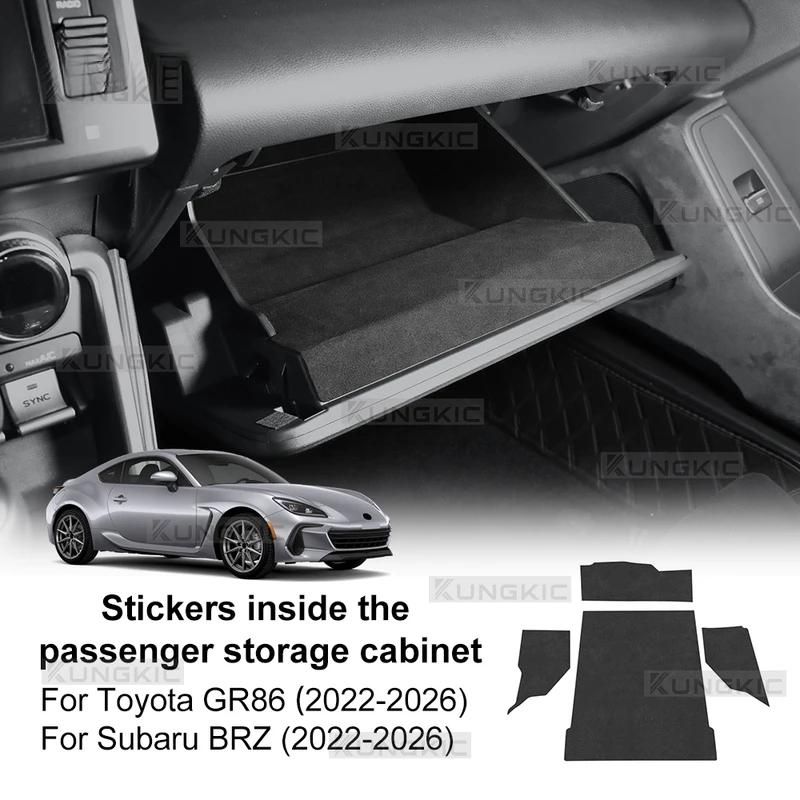 Suede Sticker For Subaru ZD8 BRZ Toyota ZN8 GR86 2021 2022 2023 2024 2025 2026 Car Passenger Storage Cabinet Decor Interior Trim.