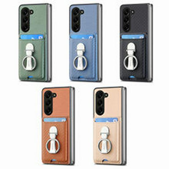 Samsung ZFold7/ZFold6 Leather Card Slot Case with Lanyard - Skin-feel PU Protective Cover