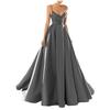 Evening Dress European and American   New Satin Temperament Long Suspender Banquet Host Suspender Evening Dress