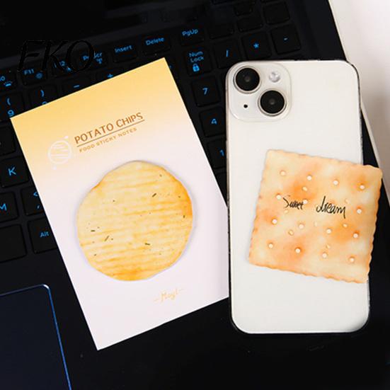 Clear Print Stick Notes Note Pads, Funny Toast Bread Cookie Cheese Design Cute Notepad, 30 Unique Sheets/Pad Self Memo Pad for Home Office Notebook