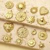5pcs/Lot Fashion Sun Round Necklace Pendants Stainless Steel Love Heart DIY bracelet Charms Women's Star Moon Jewelry