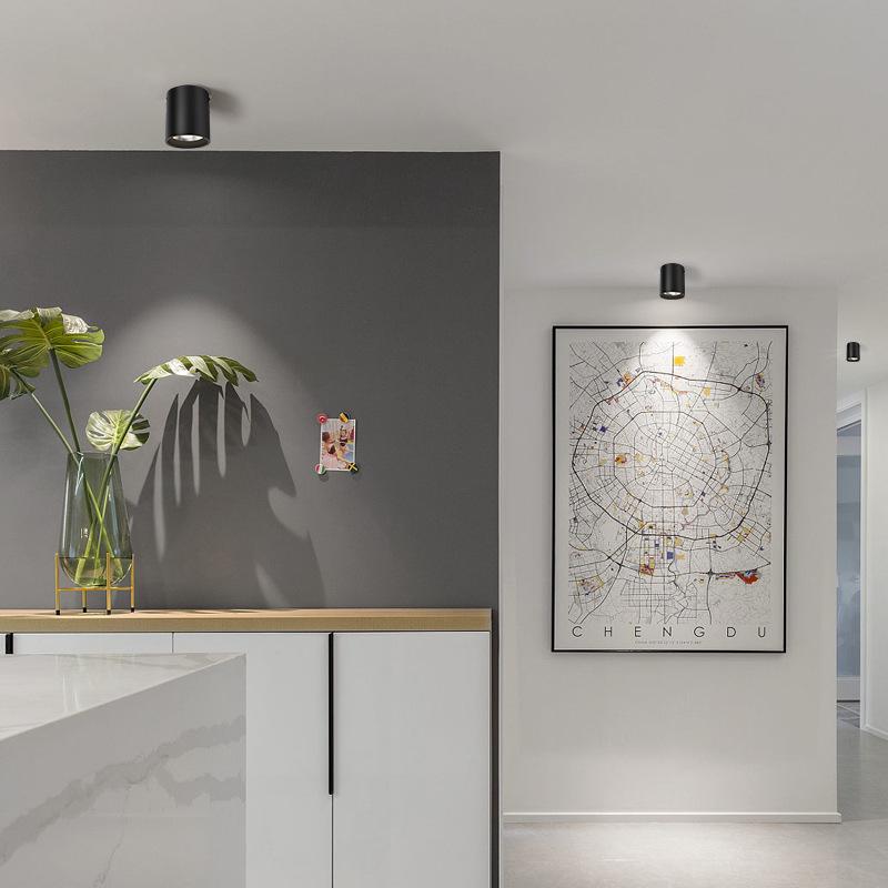 Adjustable LED Downlight Spotlight: Foldable No-Cutout Ceiling Light for Living Rooms, Walls, and Entrances