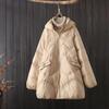 Winter fashion white duck down jacket women's loose large size warm hooded jacket tide