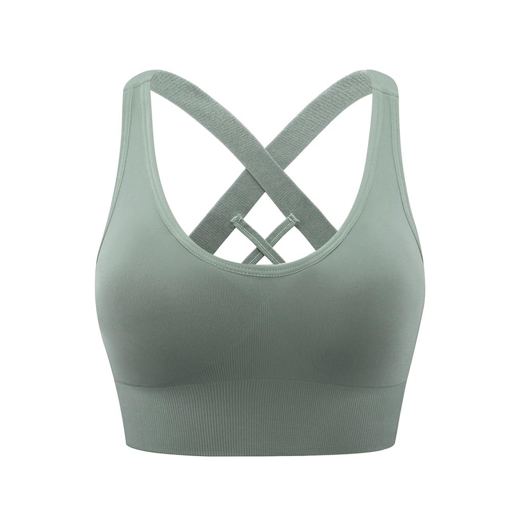 Women Cross Back Sports Bra Breathable Comfortable With Chest Pads For Gym Yoga Running Fitness