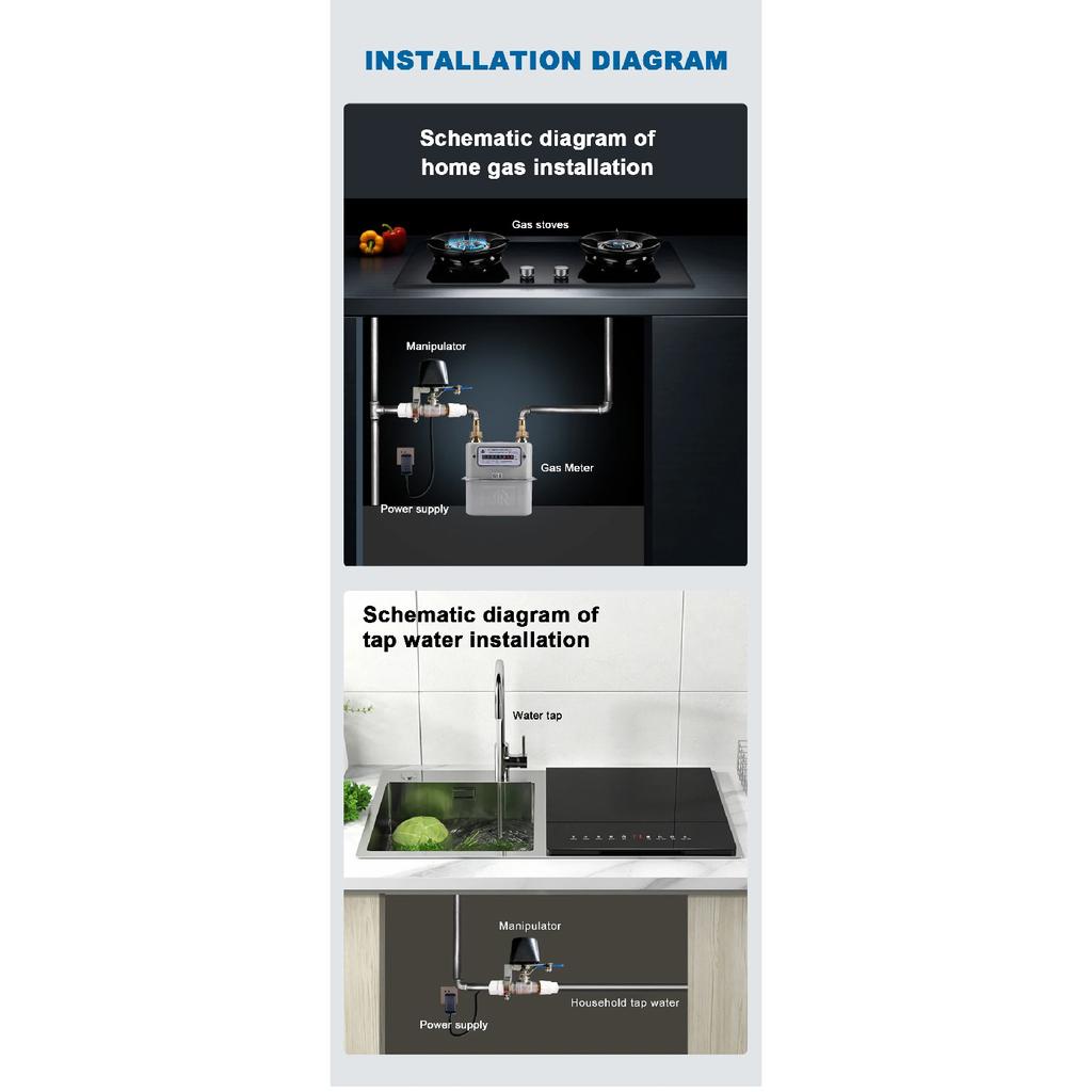 1PC/2PCS Tuya WIFI Smart Water Valve Zigbee Home Automation Control Faucet Timer Support Alice Alexa Google Assistant SmartLife