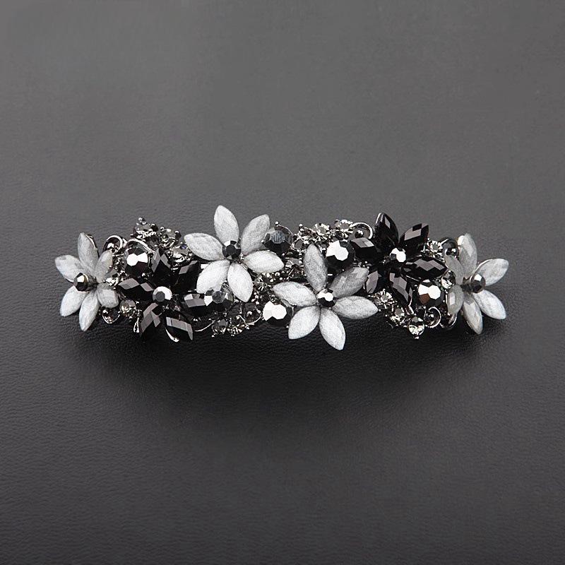 Retro Floral Spring Hair Clip - Elegant Horizontal Style for Women