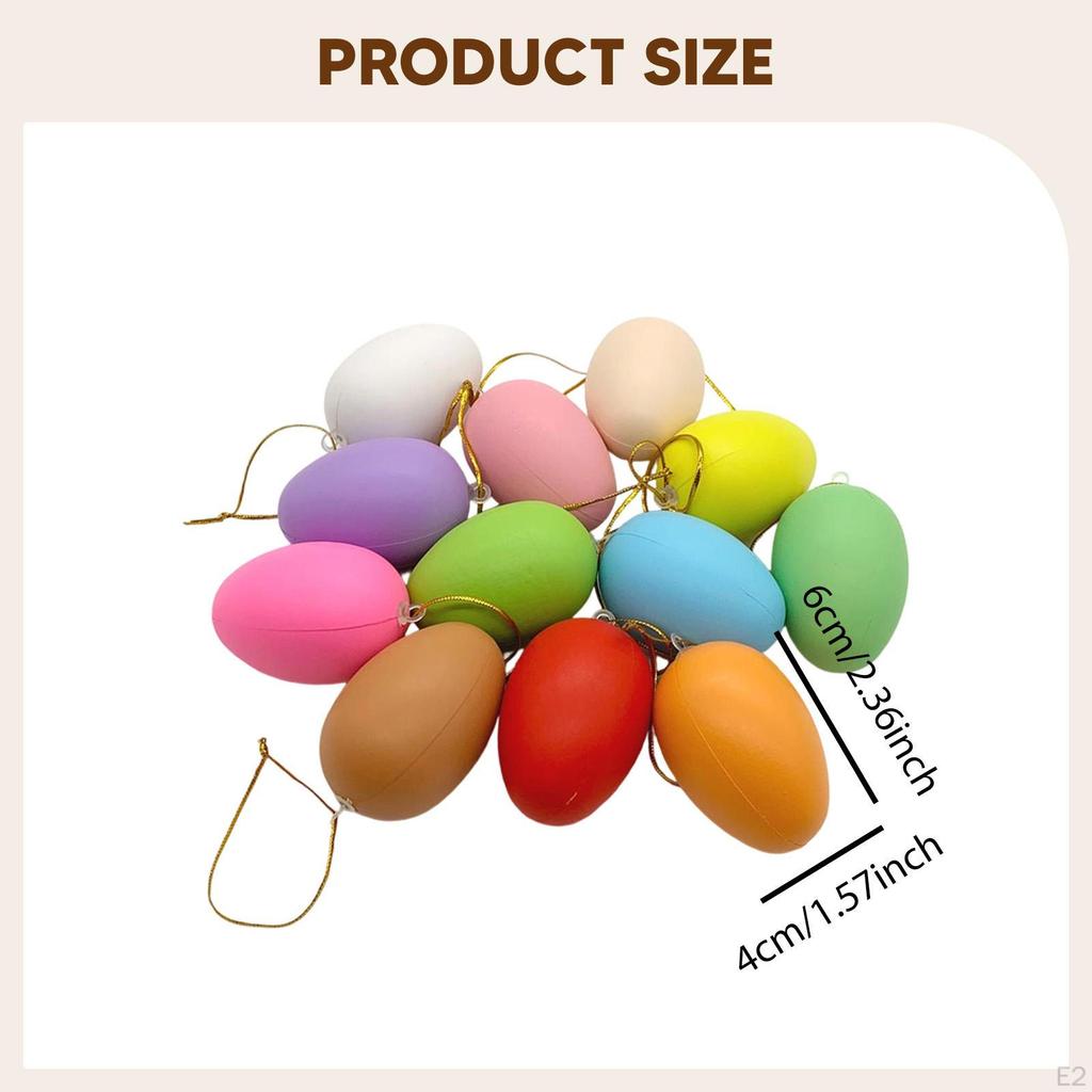 12 Pieces DIY Easter Eggs Basket Fillers Versatile Egg Hanging Ornaments for Home Crafts Door