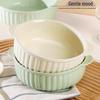 Dual-Ear Ceramic Multipurpose Bowl: Ideal for Salads, Steamed Eggs, Baking, Microwaving, and Serving Soup.