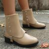 2025 Autumn/Winter Korean Style Square Toe Chunky Heel Ankle Boots – Elegant Women's Bestseller