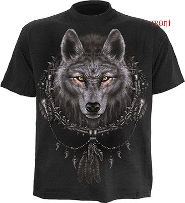 Spiral Direct WOLF DREM TShirt Biker Skull Gothic Wolf American Indian Unisex T-Shirt