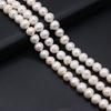 1String, 9-10mm White Natural Freshwater Subcircular Pearls 36cm Loose Beads for Handmade Jewelry Craft Supplies, DIY Holiday Gifts