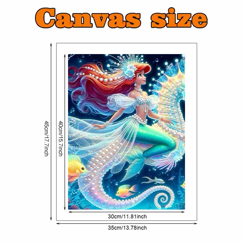 Disney Pearl Painting Set Deep Sea Adventure Ariels Pearly Underwater Adventure Sparkling Painting Crafts Home Wall Decoration Handmade Gift