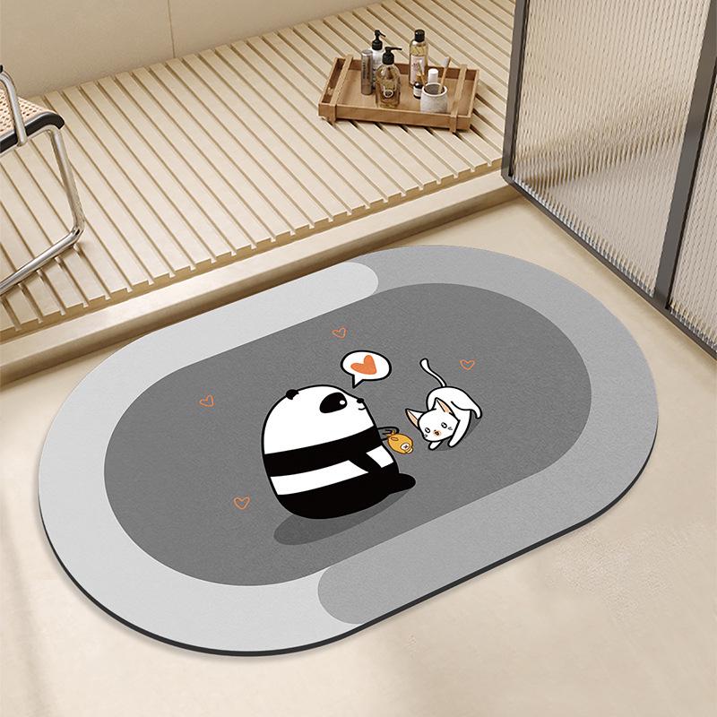 Diatom Mud Bathroom Floor Mat - Soft, Anti-Slip, Quick-Drying, Water-Absorbent Mat for Shower, Toilet, or Doorway.