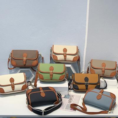 Cowhide Women's Bag Single Shoulder Crossbody Women's Bag Fashionable Large-capacity Contrasting Color Square Bag Soft Leather Shaped Bag