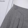 ZANZEA Women Elegant Casual Solid Color Loose Commute Midi Skirts