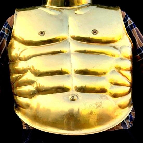 Złota średniowieczna kurtka małży do cosplayu, odgrywania ról i walki najlepszy prezent na Halloween