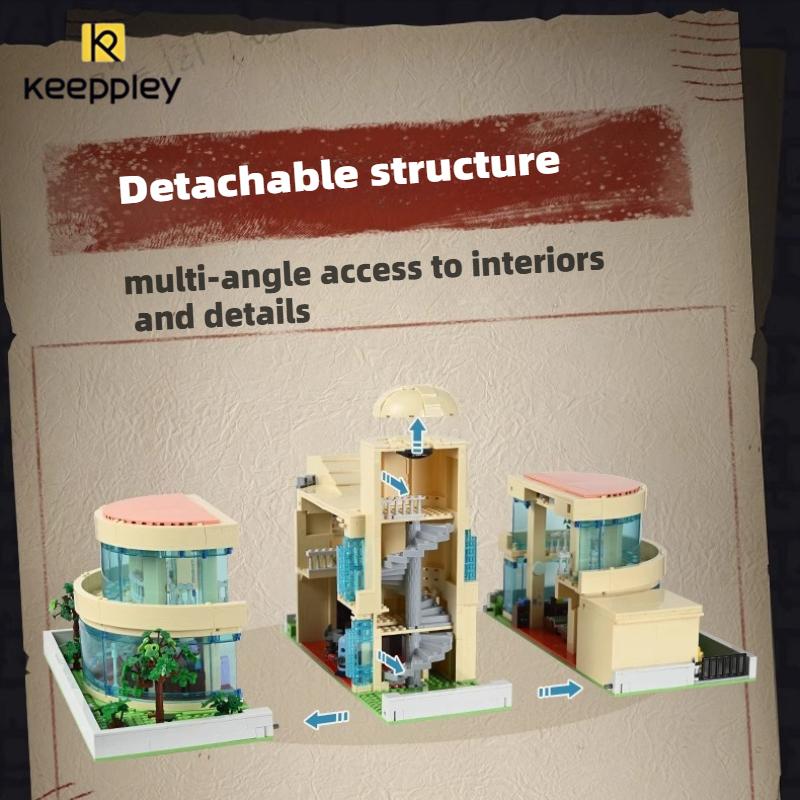Keeppley Detective Conan Mori Agency Anime Building Blocks Dr. Agasa'S Home Adult Building Blocks Assembly Model Gift