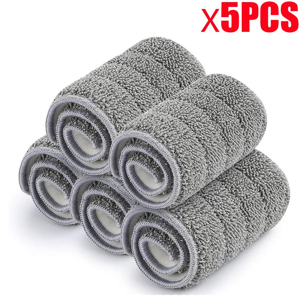 

5 шт. сменных насадок для швабры из микрофибры - моющиеся насадки для мытья пола для Tethys и большинства 11-13-дюймовых плоских швабр 5pcs