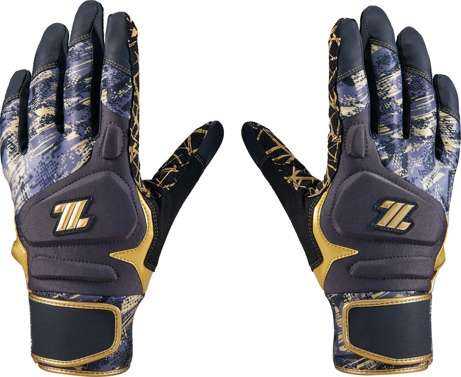 

ZETT Baseball Batting GRAPHIC GRIP General Gray x Gold Size L Gloves, GLOVE, Ambidextrous, Use, (1582), (BG18523B)