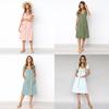 Nrj 2020 Hot Sale V-neck Button-up Short Sleeve Women's Dress With Pockets