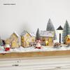 Festive Luminous Wooden House Ornament for Christmas Tree and Fireplace Decor