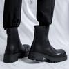 Fashion Men's Thick Soled High Top Leather Shoes Fashionable Minimalist Design Style Outdoor Leisure Business Party Trendy Men's Boots