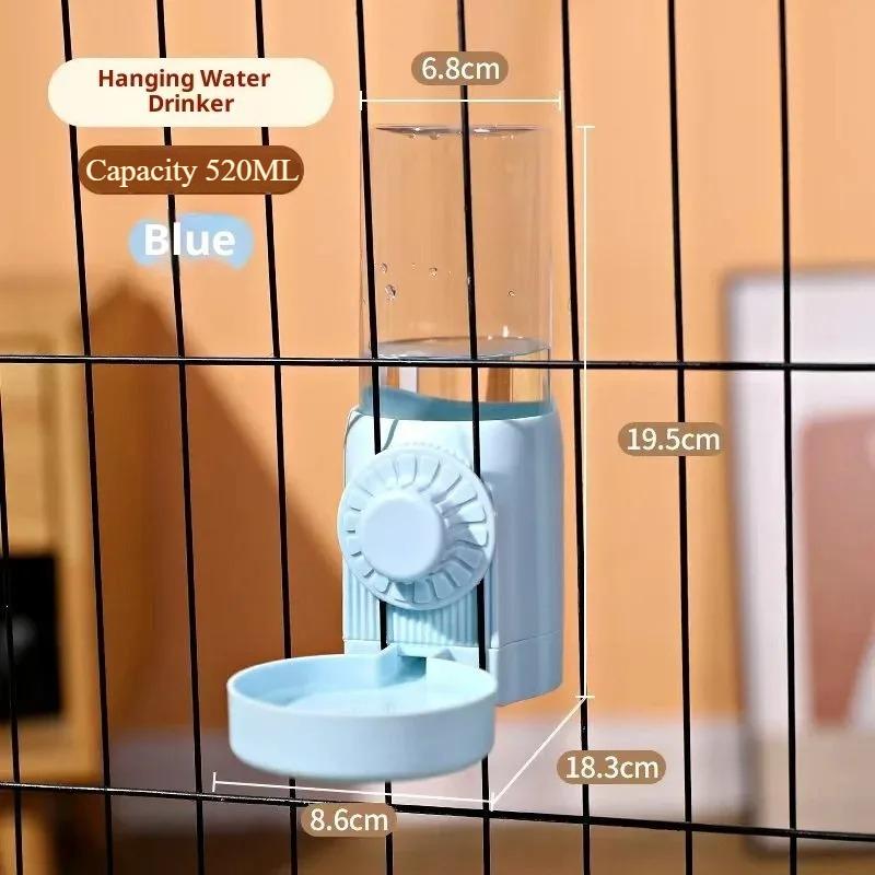 520ml Automatic Pet Water Bowls Cage Hanging Water Bottle Container Dispenser Suspended Automatic Water Dispenser For Puppy Cats