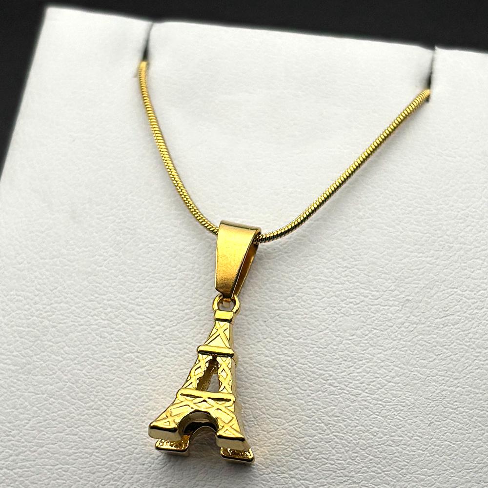 Paris Eiffel Tower Chain For Women Men Stainless Steel Gold Color Creative Party Hiphop Couple Neck Pendant Jewelry Accessory