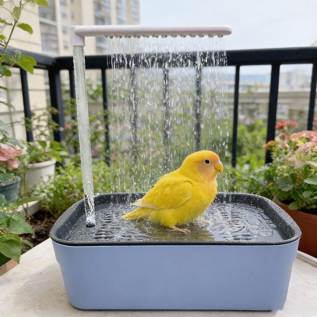 Articoli per animali domestici - Vaschetta da bagno per pappagalli - Acqua a circolazione automatica - Vaschetta da bagno elettrica - Stanza per la doccia per uccelli domestici