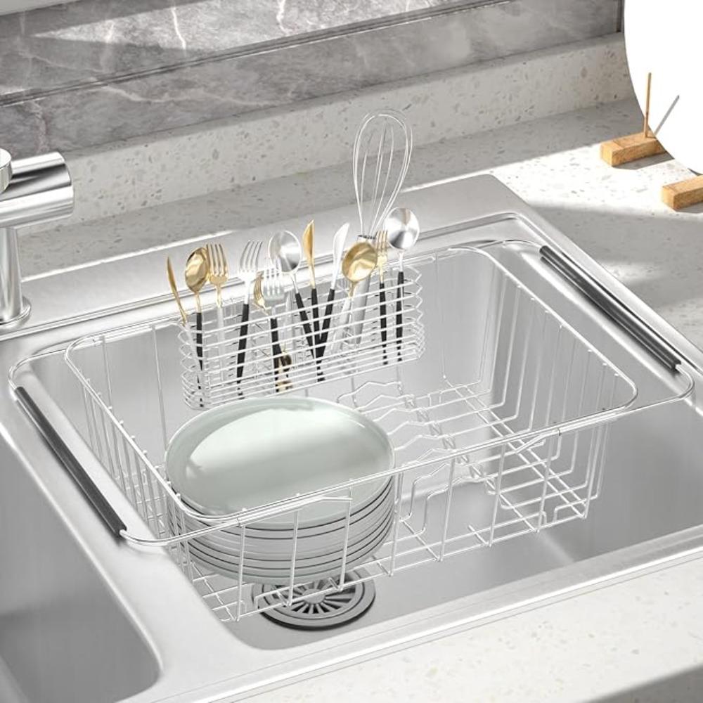 Stainless Steel Utensil Storage Rack Hanging Breathable Cutlery Organizer Drained Chopsticks Holder Fork