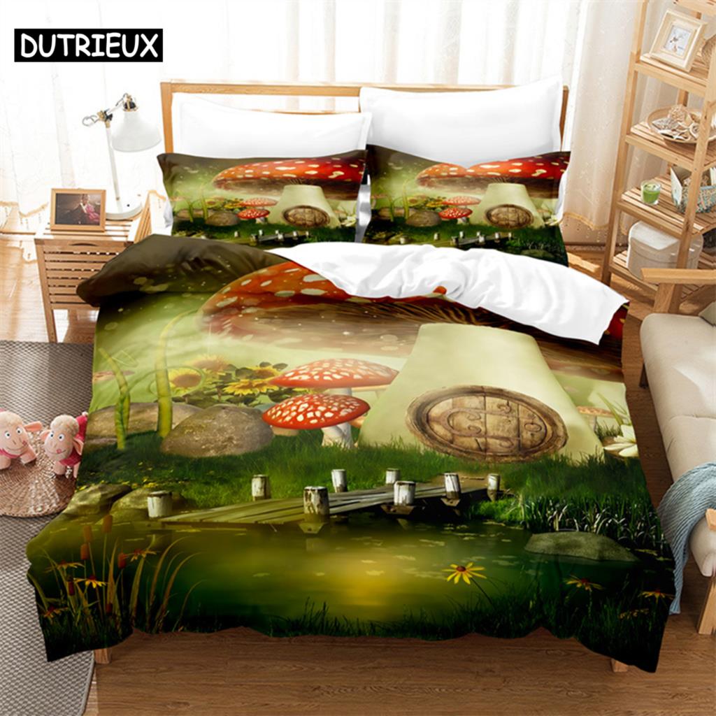 Blumenlandschaft Queen Bettwäsche-Set Bettbezug Kinderzimmer Bettwäsche-Set Deckenbezug-Set King-Size Bettbezug-Set Bettwäsche-Sets