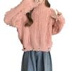 Design Sense Tassel Hole High Neck Sweater Elegant Woman Pullover Fall and Winter Warm Knit Sweater Tops Comfortable and Versatile