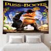 Puss In Boots Print Tapestry, Backdrop, Easy Setup, Ideal for Bedroom, Office & Living Room, with Aesthetic Wall Hanging Decor.