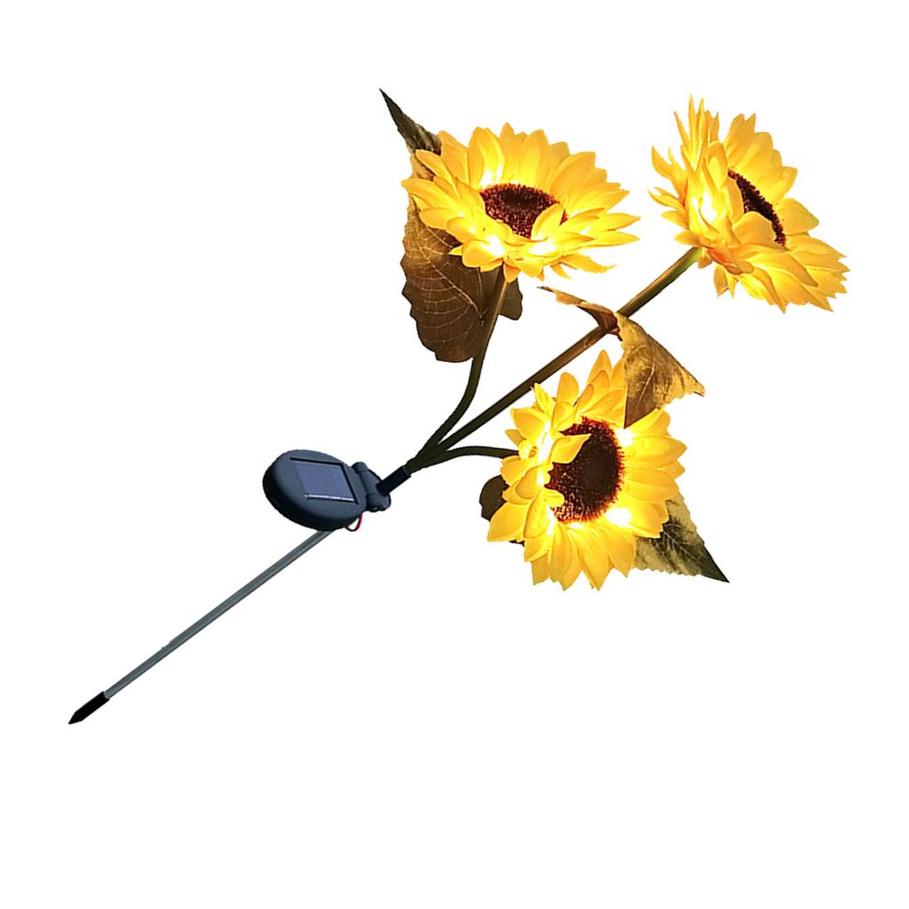 Solar Sunflower Light 24 LEDs Warm White IP55 Waterproof Outdoor Decorative Flower Light for Garden