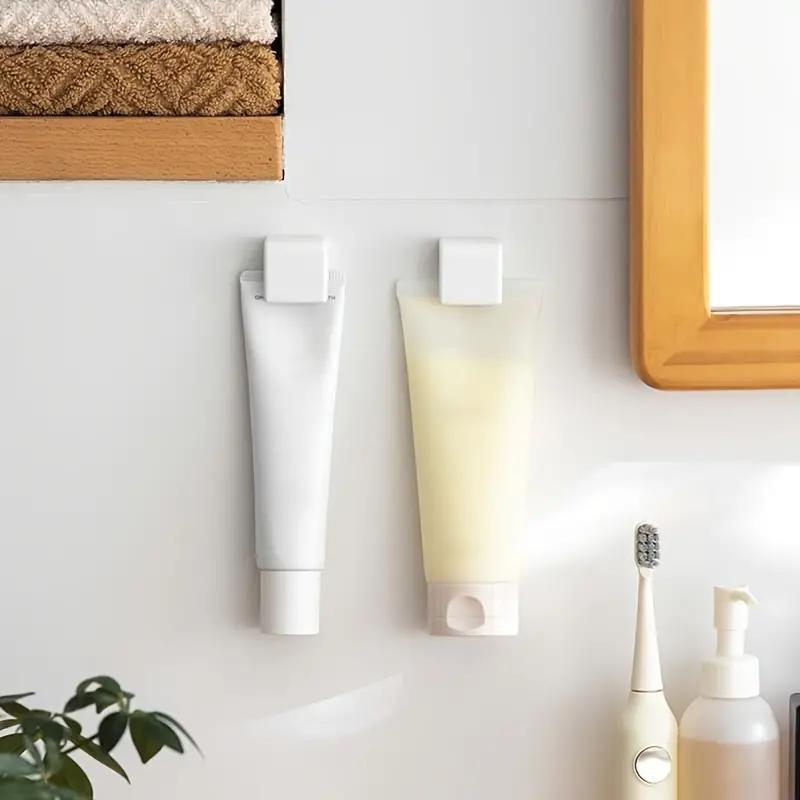10pcs Toothpaste Storage Rack Without Perforations, Wall Mounted Bathroom Wall Mounted Multi-purpose Storage Toothpaste Clip