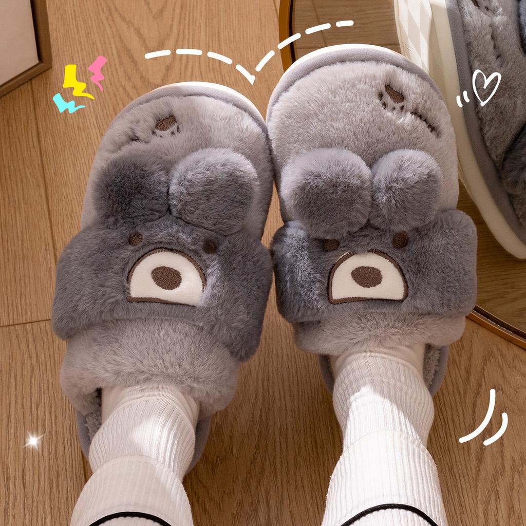 Heated Winter Slippers for Women & Men-Thick Plush Booties with Non-Slip Sole, Warm Fleece-Lined House Shoes for Indoor/Outdoor