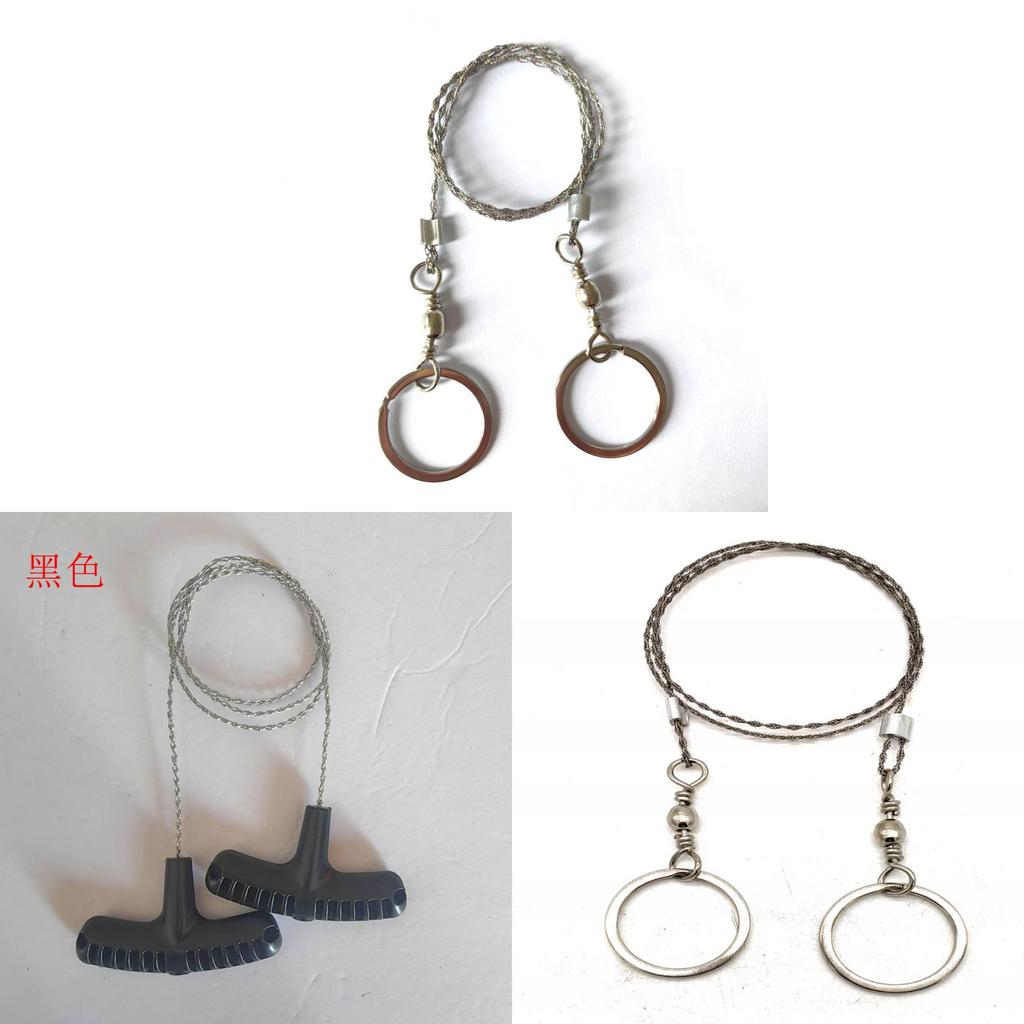 Outdoor Stainless Steel Ring Pull Wire Saw With 360 Degree Rotation For Camping And Survival