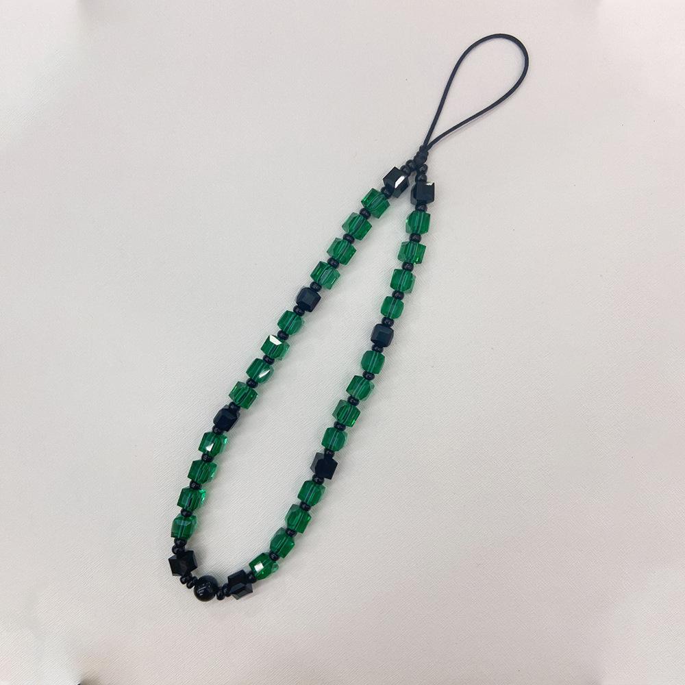 

Colorful Crystal Geometric Square Mobile Phone Lanyard Pendant