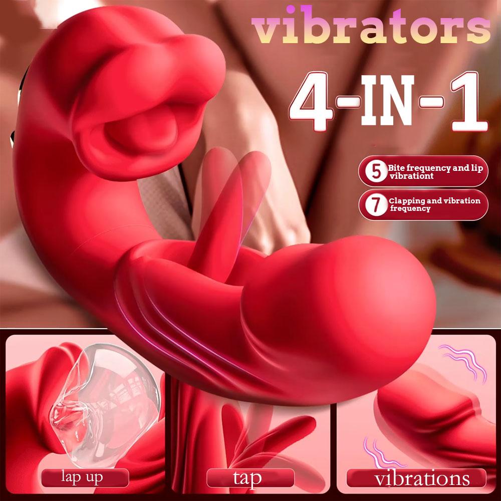 Vibrator Punct G Stimulare Clitoridiană 5 Lângeri cu Limba 7 Moduri de Vibrație 7 Tipare de Vibrație Jucării Sexuale pentru Adulți pentru Femei